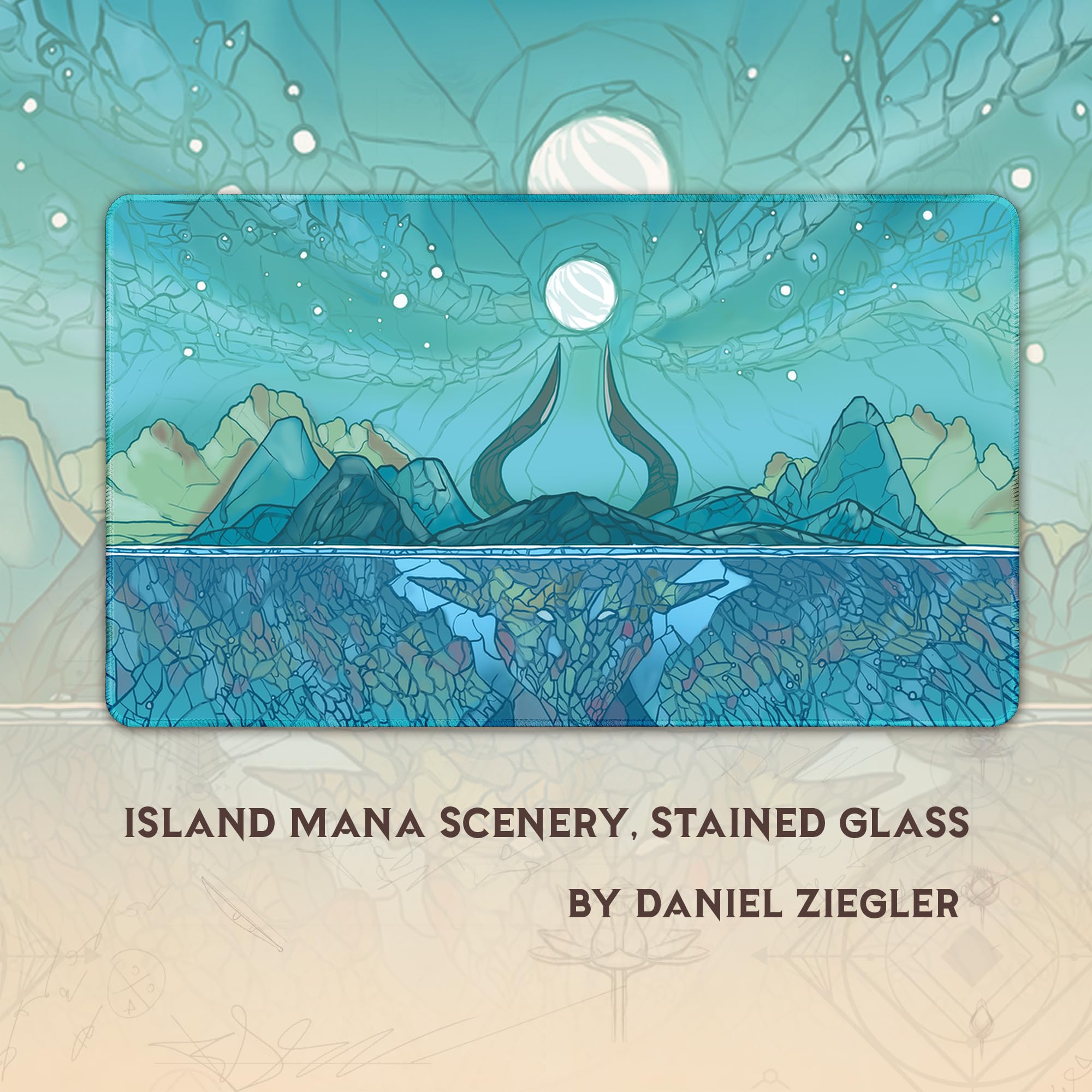 Amazon.com: Paramint Island Mana Scenery, Stained Glass (Stitched
